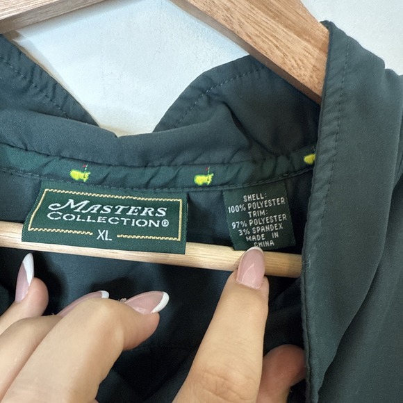 Masters Collection Golf Windbreaker Jacket Pullover 1/4 Snap Mens XL Green Band - Picture 4 of 6